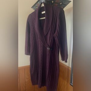 Calvin Klein Deep Purple Knit Sweater Dress size L